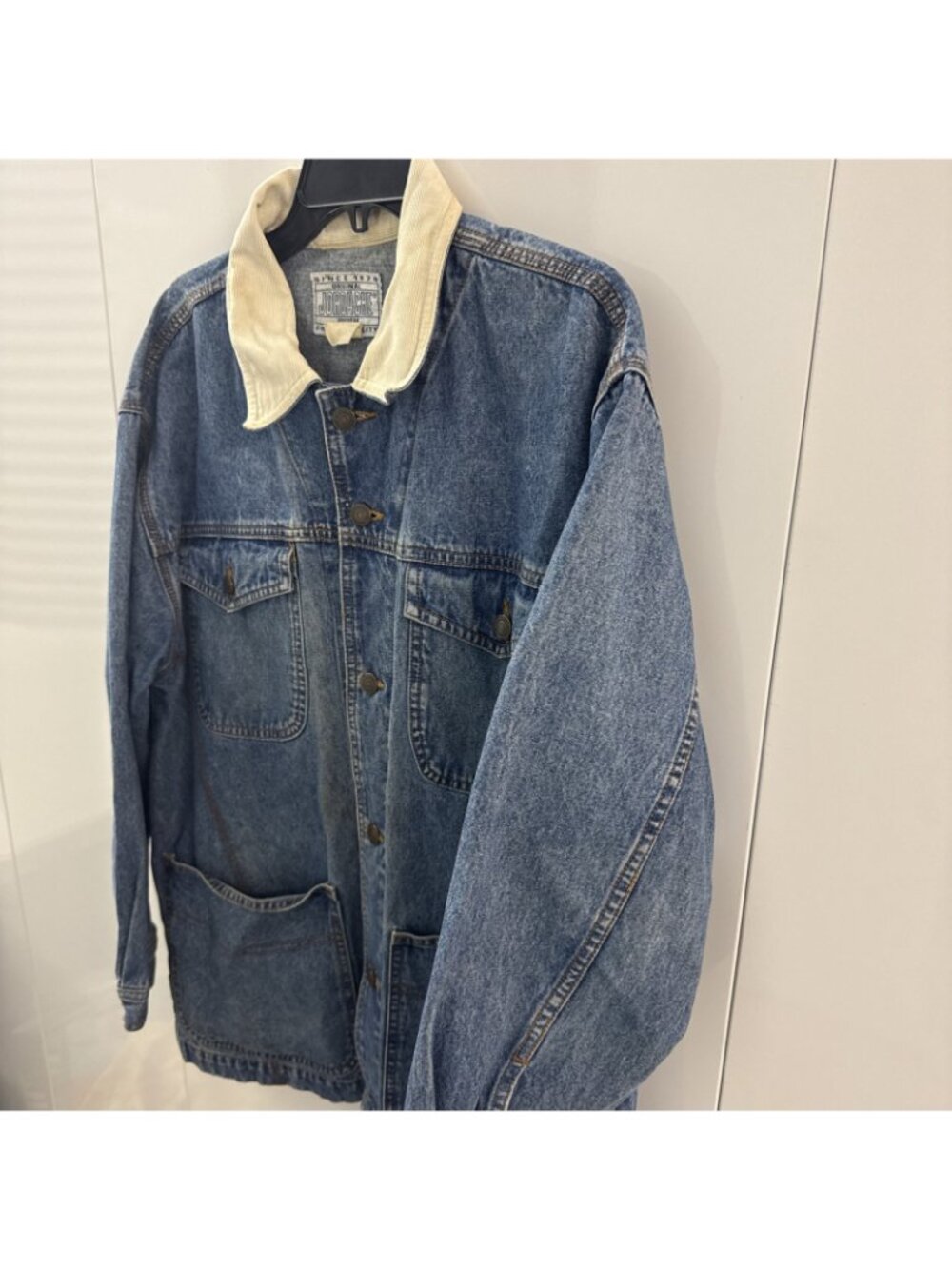 VTG JORDACHE LARGE STONEWASH DENIM JEAN TRUCKER COWBOY RANCH JACKET SZ Large - Picture 3 of 9